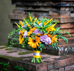 exotic tropical round flower bouquet