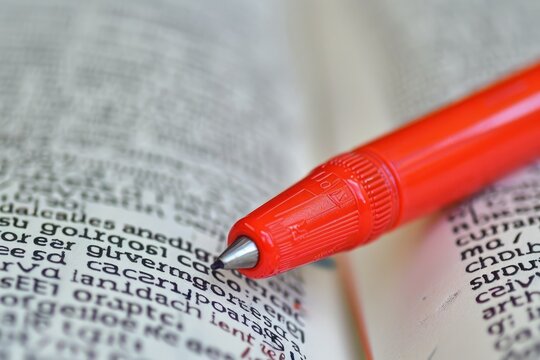 Independent Highlighted in Red on Dictionary Page with Marker