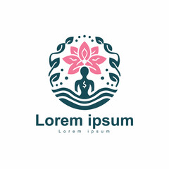 Spa logo template, flower girl minimalist design vector