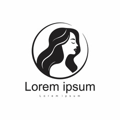 Spa logo template, flower girl minimalist design vector