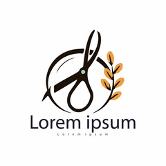 Spa logo template, flower girl minimalist design vector