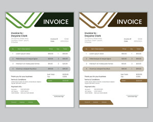 Abstract traditional style minimal invoice design