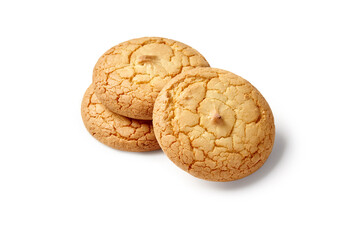 Stack of golden buttery sugar cookies with crinkled texture