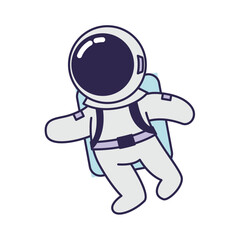 Astronauts floating in space. space astronomy cartoon style