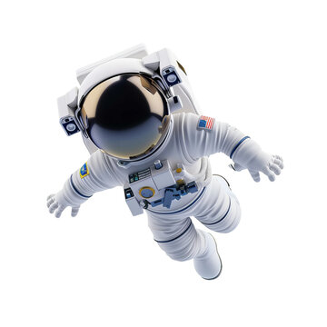 astronaut flying isolated
