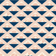 Geo oriental seamless repeat pattern