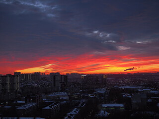 sunset over the city