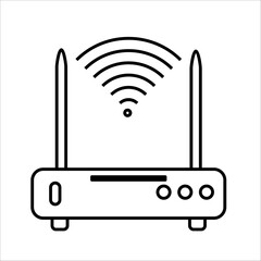 Wireless and wifi icon or sign for remote internet access. Podcast vector symbol.