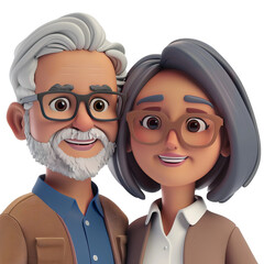 illustration of old couple
