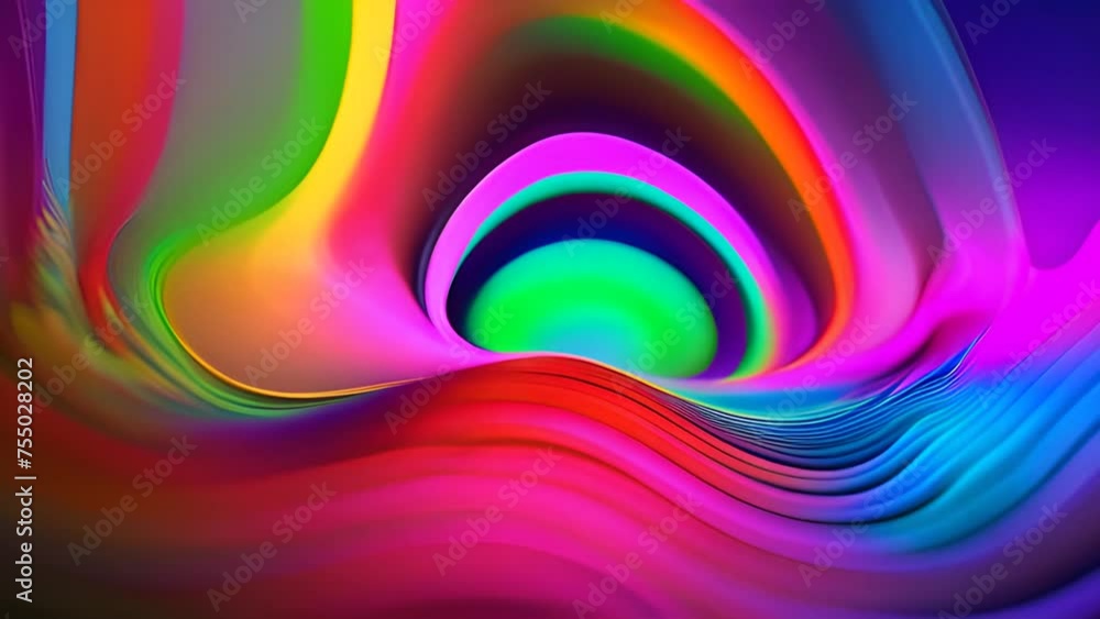 Aufkleber Dance Music Multicolored Background With Wavy Lines Generative AI