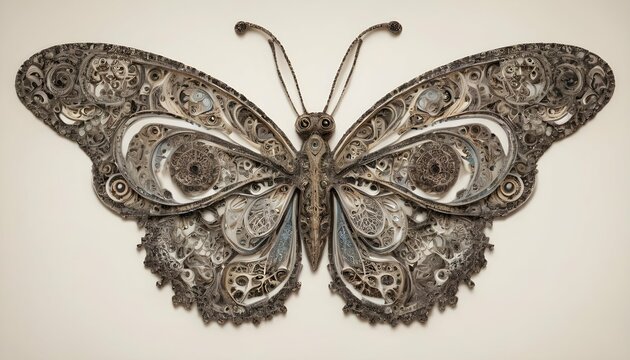 A Butterfly With Wings Adorned With Intricate Patt Upscaled 8