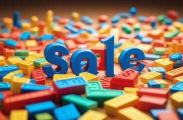 Toy store sale flyer template. Sale banner template design with toy blocks, Special offer mega sale banner background template, sale special offer. end of season special offer banner