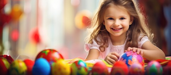 Joyful Young Child Engaged in Imaginative Play with a Vibrant Toy in a Colorful Room