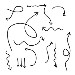 set of hand drawn arrows