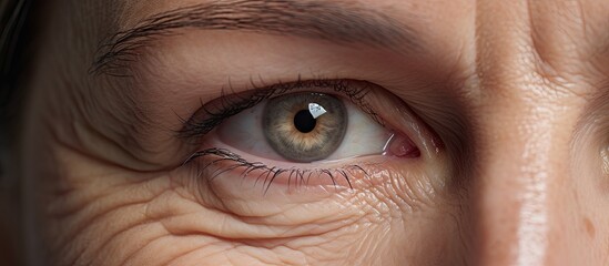 Intense Gaze: Close-up of a Woman's Eye with a Large Pupil Revealing Emotions