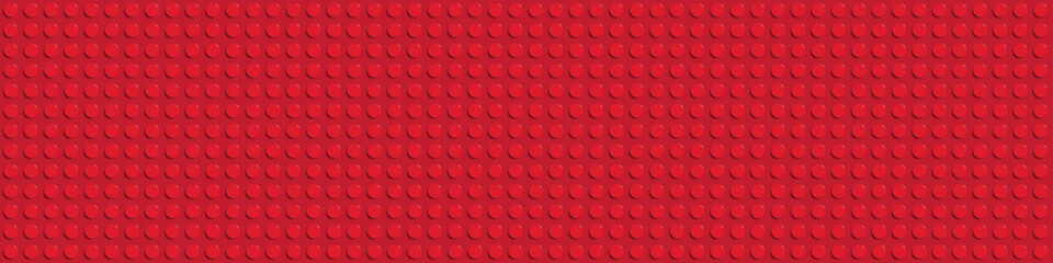 Red plastic construction plate with black circles, geometric circle red wallpaper, seamless modern design abstract background, closeup plastic toy block, abstract 3d round spheres - 755032045