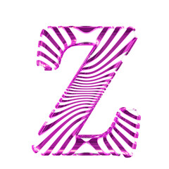 White symbol with purple ultra thin horizontal straps. letter z
