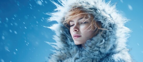 Elegant Woman in Luxurious Fur Coat Posing with Confidence in Winter Wonderland