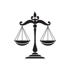 Balance icon. Law and justice theme. Black design. Vector illustration