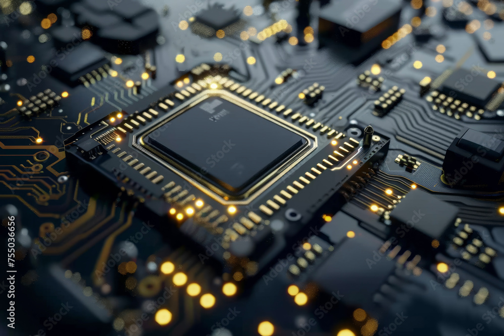 Aufkleber a processor with a black and gold design and a turbo boost system on it