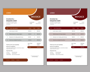 Abstract traditional style minimal invoice template