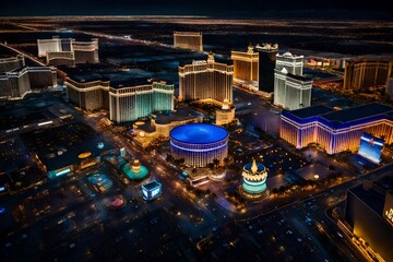 view of the city in night generated by AI