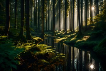 forest in the evening