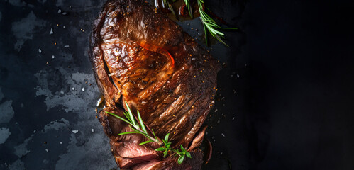 Succulent Grilled T-Bone Steak - Generative AI Created Culinary Image - obrazy, fototapety, plakaty