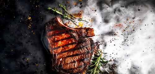 Succulent Grilled T-Bone Steak - Generative AI Created Culinary Image