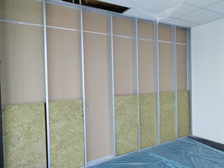 Dry wall construction is ongoing