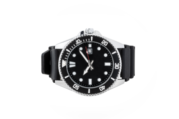 Luxury watch isolated on white background. With clipping path for artwork or design. black