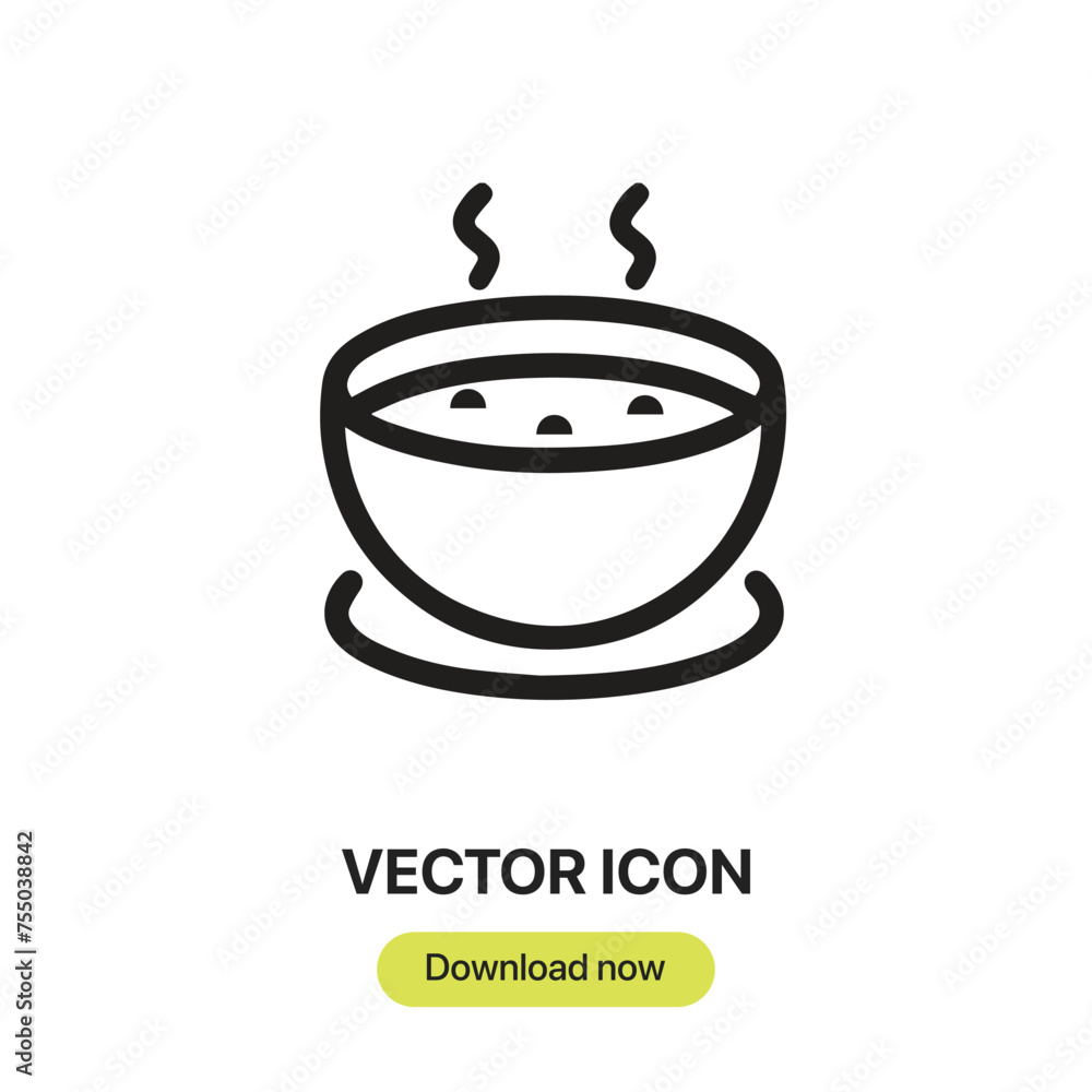 Aufkleber soup icon vector. linear-style sign for mobile concept and web design. soup symbol illustration. pix