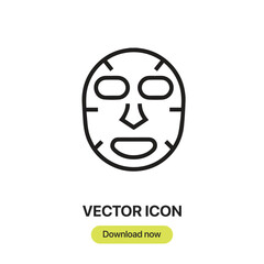 Face Mask icon vector. Linear-style sign for mobile concept and web design. Face Mask symbol illustration. Pixel vector graphics - Vector.	