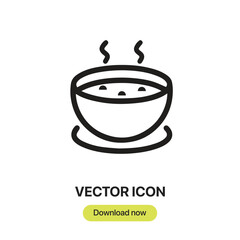 Soup icon vector. Linear-style sign for mobile concept and web design. Soup symbol illustration. Pixel vector graphics - Vector.	