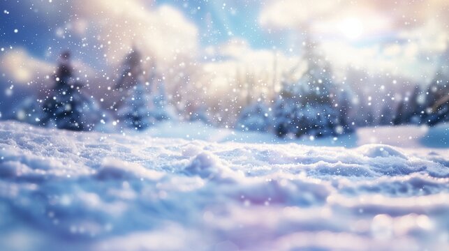 Glistening Snow Under Radiant Winter Sunlight