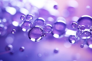 Microscopic Purple cosmetic molecules. Spa medical. Generate Ai