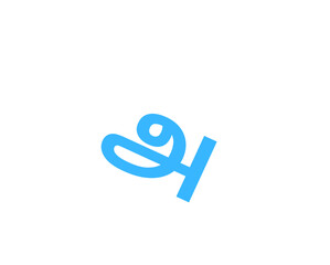 There is a Tamil a letter அ vector design in white background