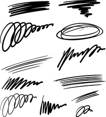 Hand drawn doodle pencil scratch mark. Brush line, pencil stroke. Brush mark. Vector illustration