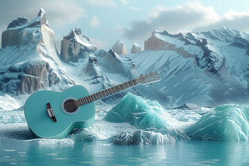 A guitar an iceberg - 755040057
