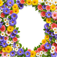 Obraz premium flower circle on a white background