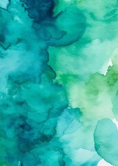 Fototapeta na wymiar Abstract watercolor paint by teal blue and green color liquid fluid texture background