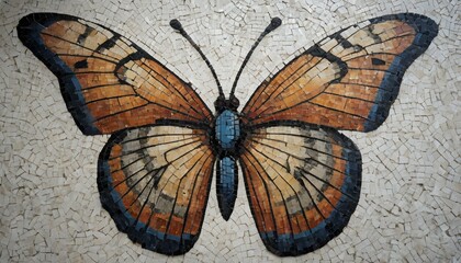 A Butterfly With Wings Resembling A Mosaic