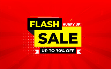 Flash Sale banner for web or social media. sale banner promotion template with discount tag. limited time offer, Get extra discount. Commercial poster, sale background vector illustration