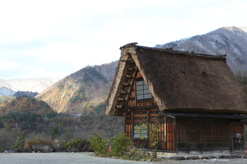 Fototapeta na wymiar Traditional and Historical Japanese village Shirakawago in Gifu Prefecture Japan. High quality photo
