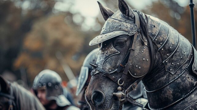 Horse armored like a medieval knight