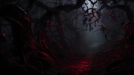 Dark horror forest.