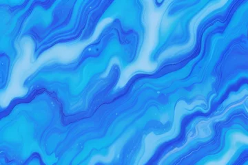 Papier Peint photo Lavable Cristaux Blue marble ink colorful pattern texture abstract background wallpaper