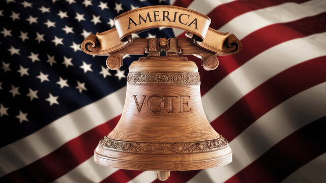 Liberty bell remind people to vote