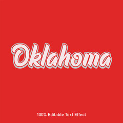 Oklahoma text effect vector. Editable college t-shirt design printable text effect vector