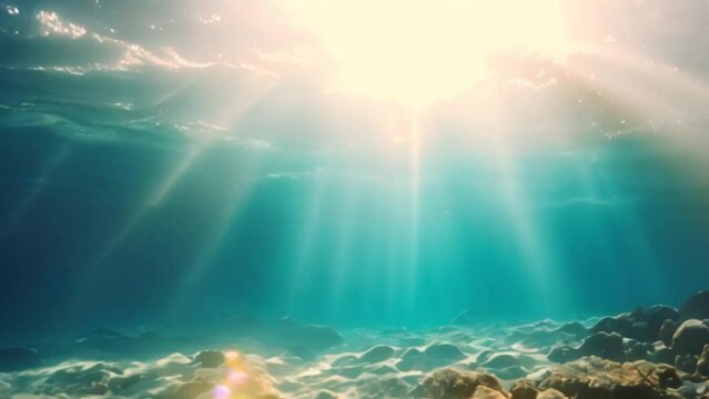 Sunlight entering into the ocean, environmental background